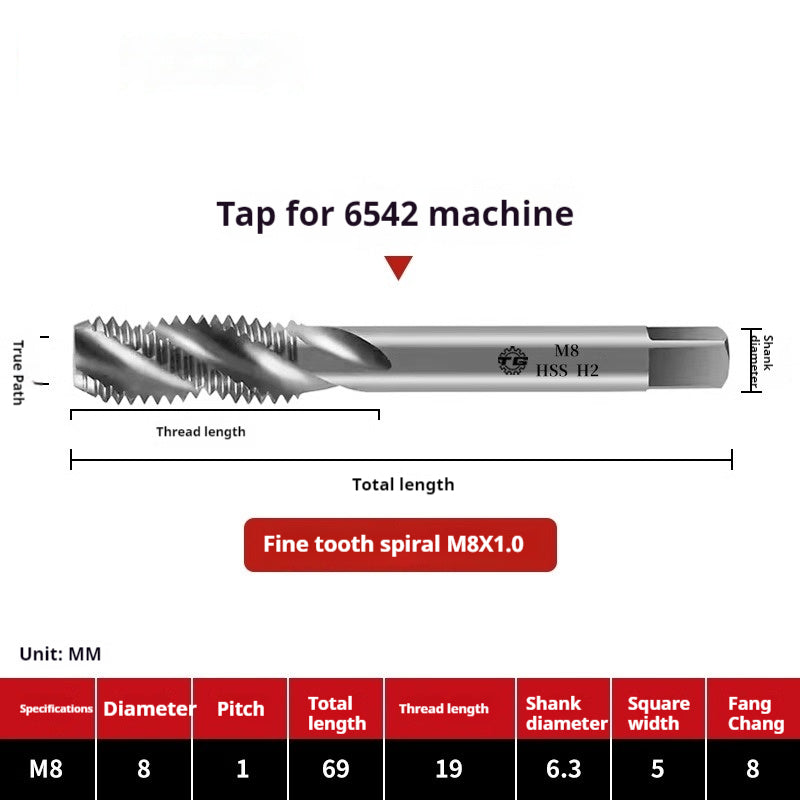 2109-Spiral tap tapping M2 fine tooth iron, aluminum, copper steel, stainless steel, special tapping drill bit M3M4M5M6 Shandong Denso Pricision Tools Co.,Ltd.